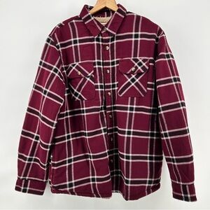 Wrangler Authentics Sherpa Lined Flannel Shacket Mens M Plaid Jacket Workwear